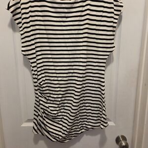 Suzy Shier Black and White Striped Tee